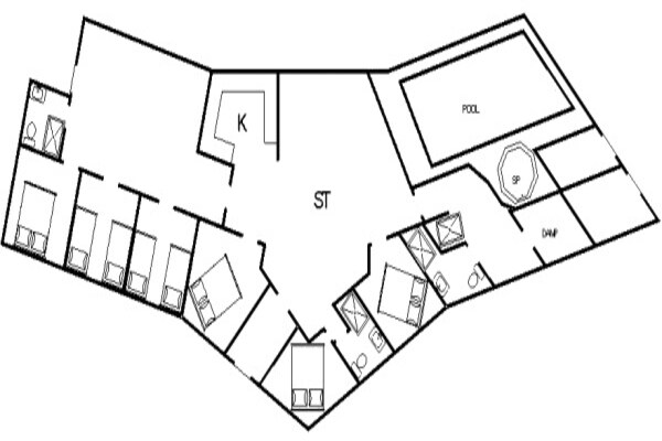 Foto van 14 persoons vakantie huis in Blåvand - Vakantiehuis in Blåvand - FloorPlan