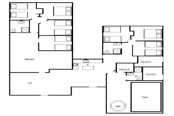 Foto van 18 persoons vakantie huis in Nørre Nebel - Vakantiehuis in Nørre Nebel - FloorPlan