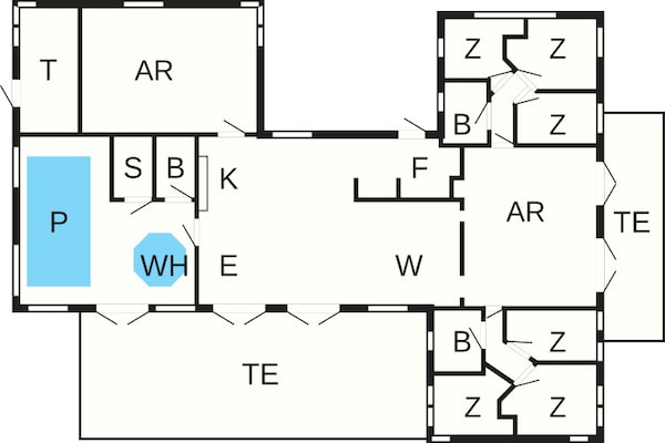 Foto van 16 persoons vakantie huis in Væggerløse - Vakantiehuis in Væggerløse - FloorPlan