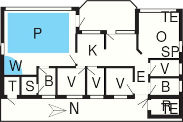 Foto van Luxe poolhouse in Lonstrup - Vakantiehuis in Hjørring - FloorPlan