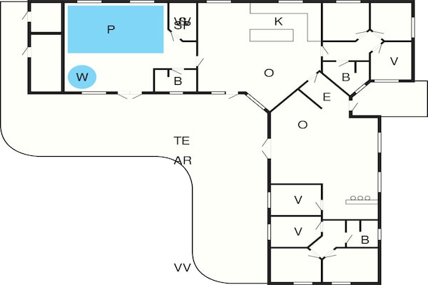 Foto van Luxe toevluchtsoord met zwembad in Kegnaes - Vakantiehuis in Sydals - FloorPlan