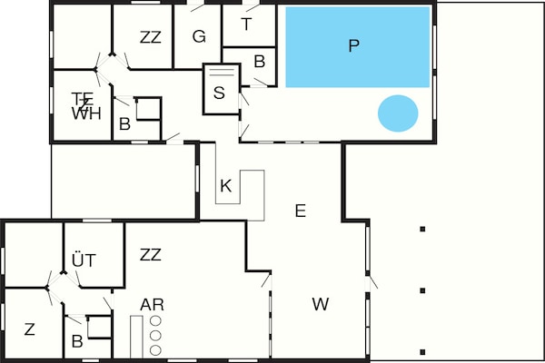 Foto van Luxe villa met zwembad aan zee - Vakantiehuis in Bogense - FloorPlan