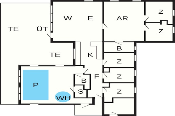 Foto van Luxe vakantieverblijf met zwembad - Vakantiehuis in Væggerløse - FloorPlan