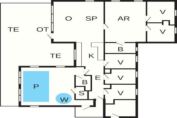 Foto van Luxe vakantieverblijf met zwembad - Vakantiehuis in Væggerløse - FloorPlan