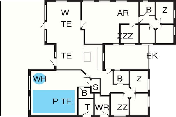 Foto van Luxe strandhuis met spa - Vakantiehuis in Væggerløse - FloorPlan