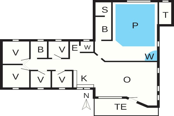 Foto van Luxe vakantieverblijf met zwembad - Vakantiehuis in Væggerløse - FloorPlan