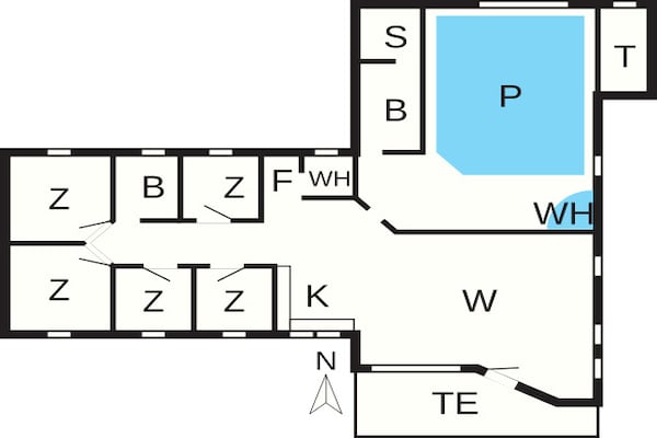 Foto van Luxe vakantieverblijf met zwembad - Vakantiehuis in Væggerløse - FloorPlan