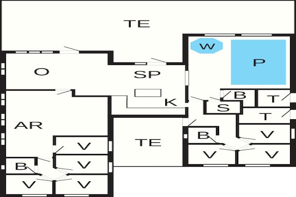 Foto van Luxe vakantieverblijf met zwembad - Vakantiehuis in Nørre Nebel - FloorPlan