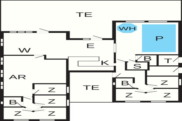 Foto van Luxe vakantieverblijf met zwembad aan zee - Vakantiehuis in Bogense - FloorPlan