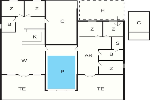 Foto van Rolstoeltoegankelijk huisje met zwembad - Vakantiehuis in Ringkøbing - FloorPlan