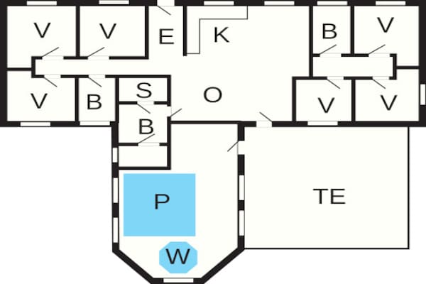 Foto van Luxe vakantieverblijf vlakbij het strand - Vakantiehuis in Væggerløse - FloorPlan