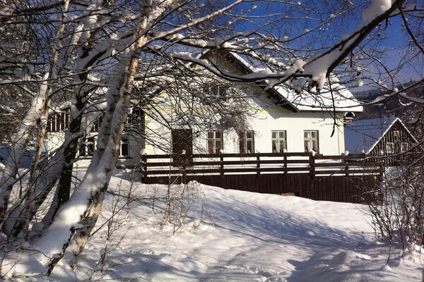 Foto van vakantiehuis met tuin gelegen in een rustig - Vakantiehuis in Zlata Olesnice - ExteriorWinter