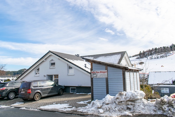 Foto van 2 aparte appartementen met balkon aan de skipiste - Vakantiehuis in Willingen - ExteriorWinter