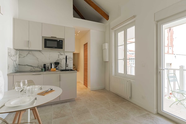 Foto van 1-slaapkamer/3-persoons appartement - balkon - in het hart van Deauville - Untagged