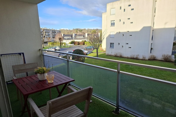 Foto van 100 meter van het zandstrand in Plougonvelin. - Vakantiehuis in Plougonvelin - TerraceBalcony