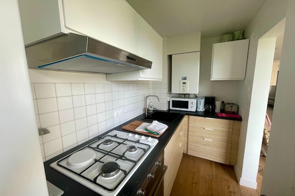 Foto van 100 meter van het zandstrand in Plougonvelin. - Vakantiehuis in Plougonvelin - Kitchen