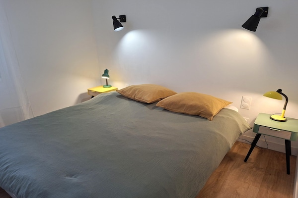 Foto van 100 meter van het zandstrand in Plougonvelin. - Vakantiehuis in Plougonvelin - BedRoom