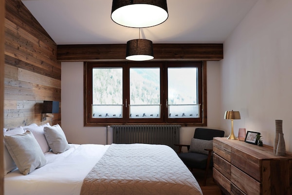 Foto van Modern vakantieverblijf in Chamonix met balkon - Vakantiehuis in Chamonix-Mont-Blanc - BedRoom