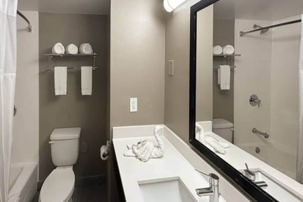 Foto van 1 kingsize bed | Rookvrij, koelkast - Vakantiehuis in Carson - BathRoom
