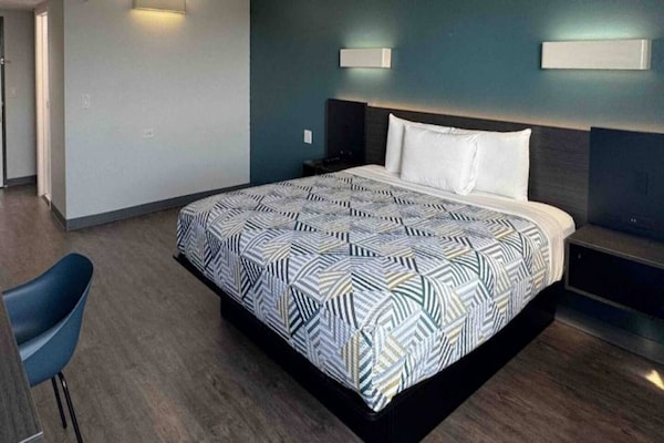 Foto van 1 kingsize bed | Badkuip met mobiele toegang Nsmk Micfridg - BedRoom