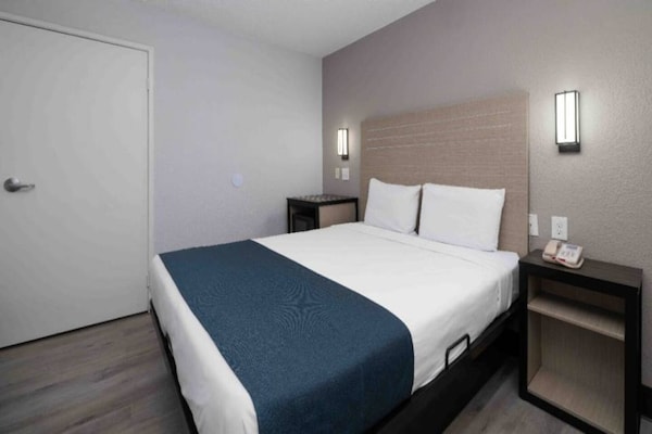 Foto van 1 tweepersoonsbed | Rolstoeltoegankelijke douche/minikoelkast - BedRoom