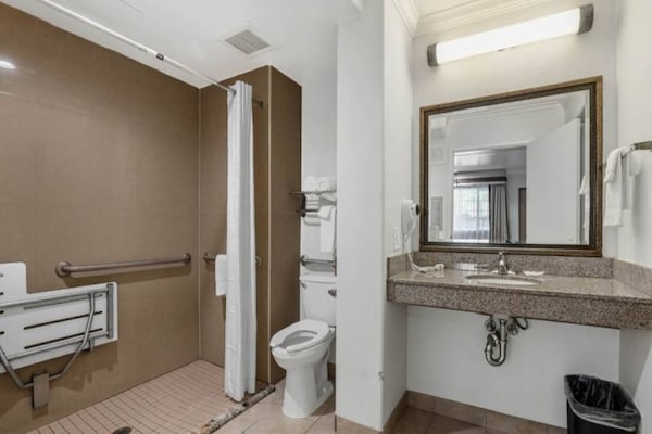 Foto van 1 kingsize bed | Nsmk, koelkast - Vakantiehuis in Carlsbad - BathRoom