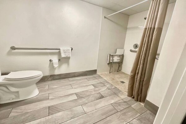Foto van 1 kingsize bed | Badkuip met mobiele toegang | Keuken - Facilities