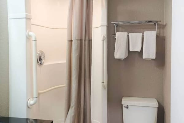 Foto van 1 tweepersoonsbed (Queensize) | Koelkast, rookwaren - BathRoom