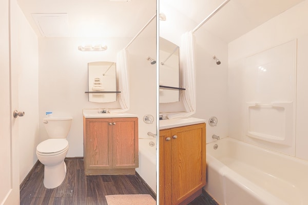 Foto van Queensize bed | Smk | Breezewood - Vakantiehuis in Breezewood - BathRoom