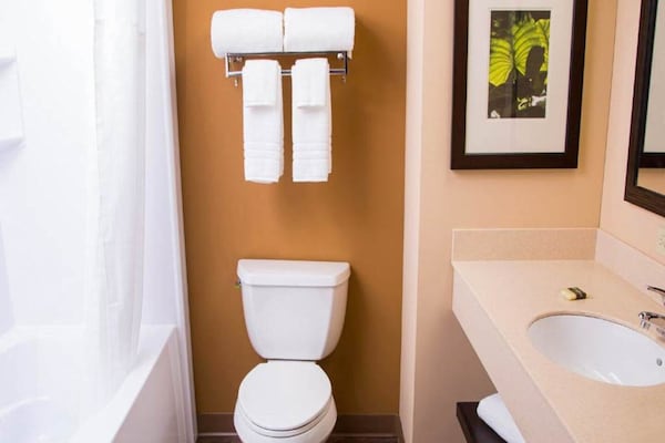 Foto van 1 tweepersoonsbed (queensize) | Rookvrij, keuken, slaapbank - BathRoom