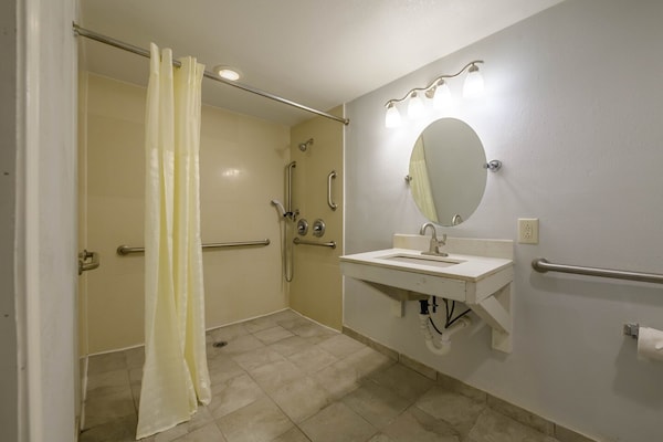 Foto van 1 kingsize bed | Mob Acc RI Shwr Nsmk Micfridg - Vakantiehuis in Stockbridge GA - BathRoom